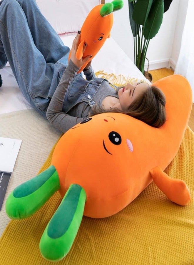 OUKEYI Carrot Hugging Pillow,27.5inch/70cm Cartoon Smile Carrot Plush Toy，Cute Carrot Shape Pillow Stuffed Carrot Toy Soft Carrot Doll for Kids Girls GIF (Smile), Orange - Image 3